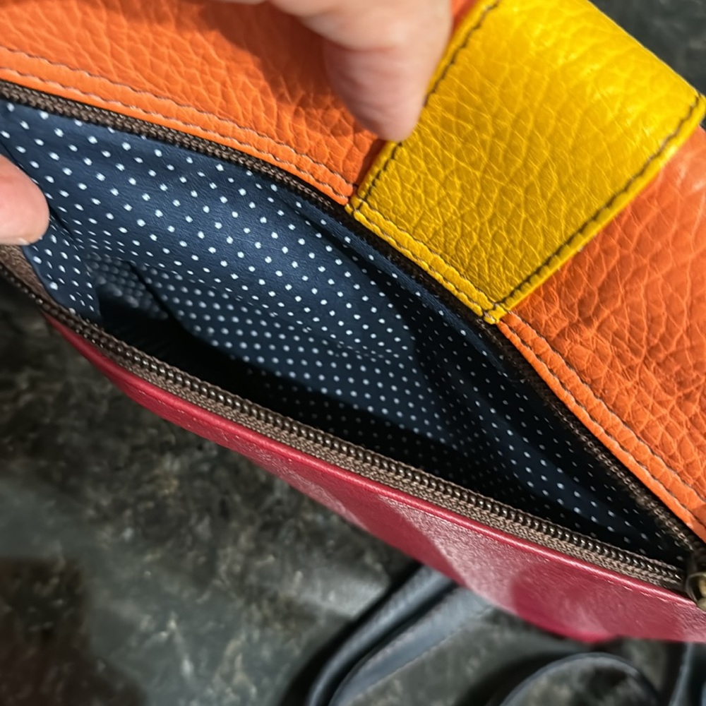 Sarina Leather Crossbody/wristlet/clutch. Multicolor bag. - Picture 7 of 7